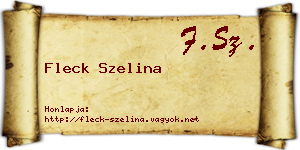 Fleck Szelina névjegykártya